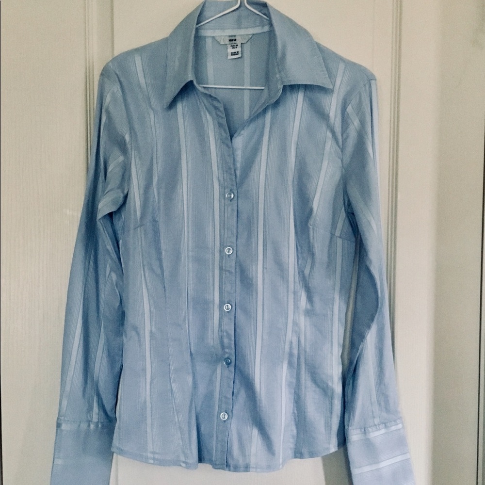 Pretty in light blue, desk to dinner shirt